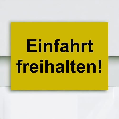 Hinweis Schild Einfahrt Freihalten Warnschild aus Kunststoff - Graviertes Schild in verschiedenen Größen