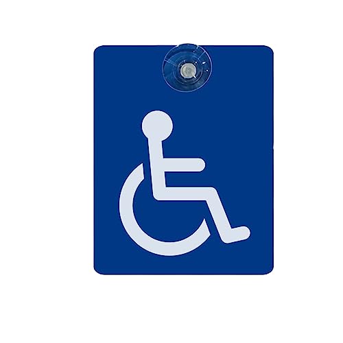 Hinweis Schild Saugnapfschild Behindert Rollstuhlfahrer Gravur Blau Kunststoff 150x100mm