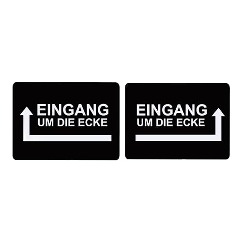 Hinweisschild Eingang um die Ecke Pfeil Links Rechts Selbstklebend Schwarz