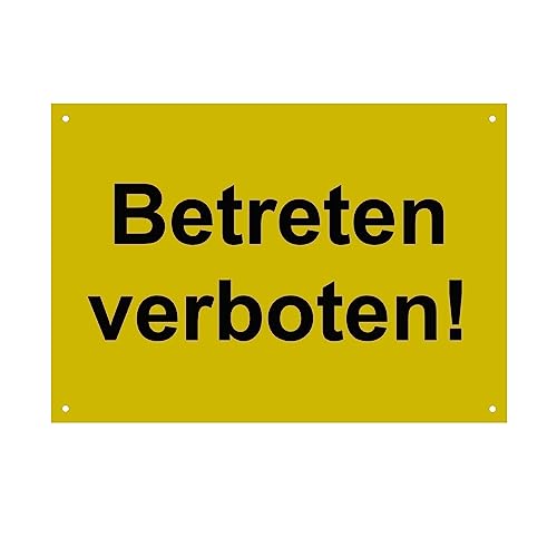 Hinweis Schild Betreten Verboten Warnschild aus Kunststoff - Graviertes Schild in verschiedenen Größen