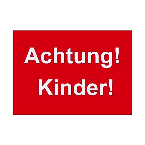Hinweis Schild - Achtung Kinder - Warnschild aus Kunststoff - Graviertes Schild in verschiedenen Größen