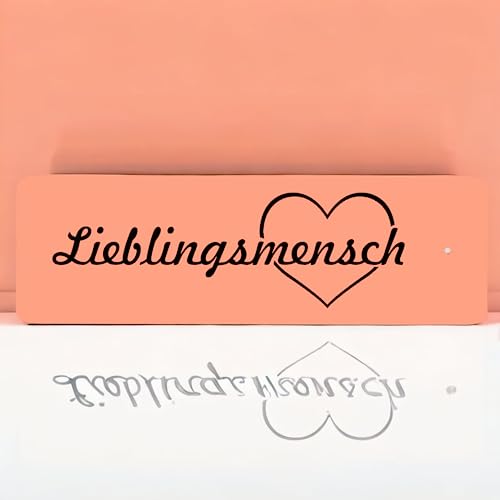 Schlüsselanhänger mit Gravur - Lieblingsmensch - Herz mit Spruch - Kunststoff in 10 verschiedenen Farben - 80x25mm