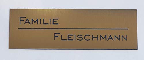 Klingelschild Türschild Briefkastenschild Namensschild Strich Mitte Individuelle Gravur Klebend 9 Farben