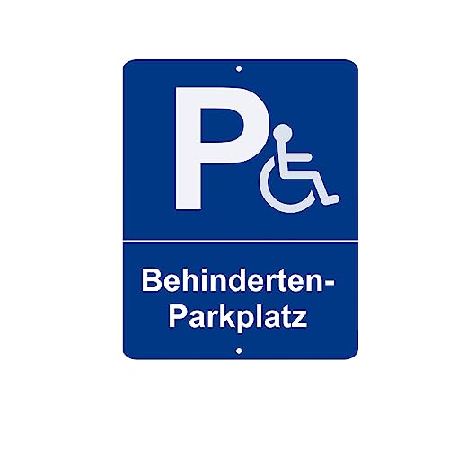 Parkplatzschild Behinderten-Parkplatz - Hinweis Schild aus Kunststoff für Ihren Parkplatz in verschiedenen Größen und Bohrungen