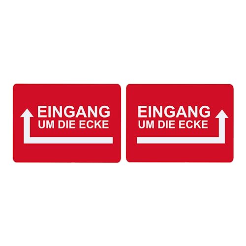 Hinweisschild Eingang um die Ecke Pfeil Links Rechts Selbstklebend Rot