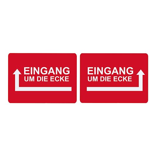 Hinweisschild Eingang um die Ecke Pfeil Links Rechts Selbstklebend Rot