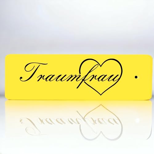 BigTrend24 Schlüsselanhänger mit Gravur - Traumfrau - Herz mit Spruch - Kunststoff in 10 verschiedenen Farben - 80x25mm