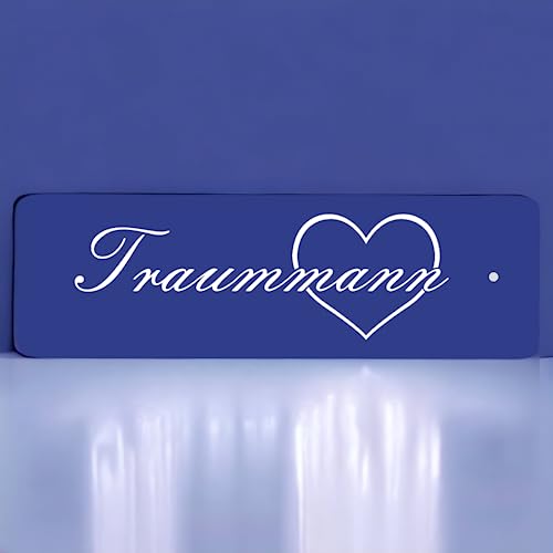 BigTrend24 Schlüsselanhänger mit Gravur - Traummann - Herz mit Spruch - Kunststoff in 10 verschiedenen Farben - 80x25mm