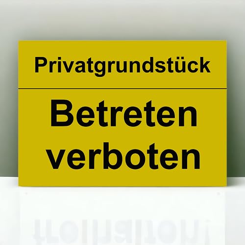 Hinweis Schild Privatgrundstück - Betreten Verboten - Warnschild aus Kunststoff - Graviertes Schild in verschiedenen Größen