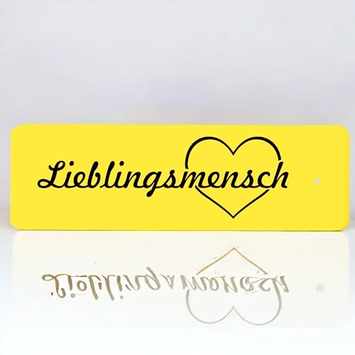 Schlüsselanhänger mit Gravur - Lieblingsmensch - Herz mit Spruch - Kunststoff in 10 verschiedenen Farben - 80x25mm