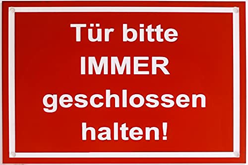 Warnschild Sicherheitsschild Tür Bitte Immer Geschlossen Halten Türschild Rahmen Rot