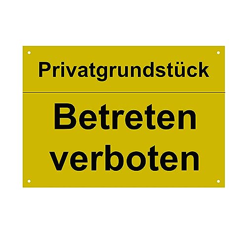 Hinweis Schild Privatgrundstück - Betreten Verboten - Warnschild aus Kunststoff - Graviertes Schild in verschiedenen Größen