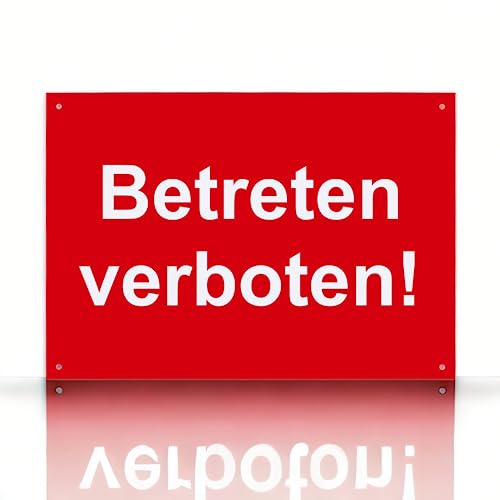 Hinweis Schild Betreten Verboten Warnschild aus Kunststoff - Graviertes Schild in verschiedenen Größen