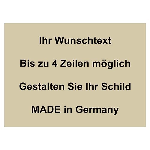 Hinweis Schild mit Wunschtext und Gravur aus Kunststoff - Personalisiertes Schild in verschiedenen Größen - 3 Farben zur Auswahl