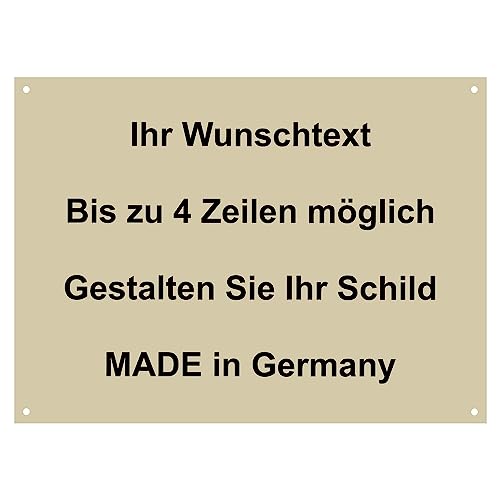 Hinweis Schild mit Wunschtext und Gravur aus Kunststoff - Personalisiertes Schild in verschiedenen Größen - 3 Farben zur Auswahl