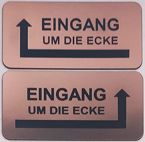 Hinweisschild Eingang um die Ecke Pfeil Links Rechts Selbstklebend 4 Größen Kupfer