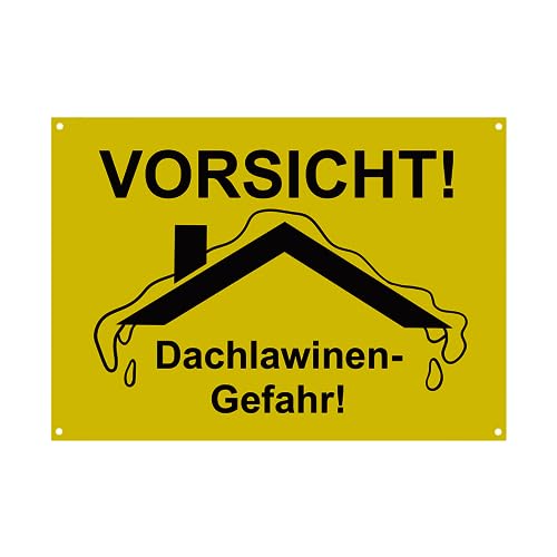Hinweis Schild - Vorsicht Dachlawinen-Gefahr - Warnschild aus Kunststoff - Graviertes Schild in verschiedenen Größen
