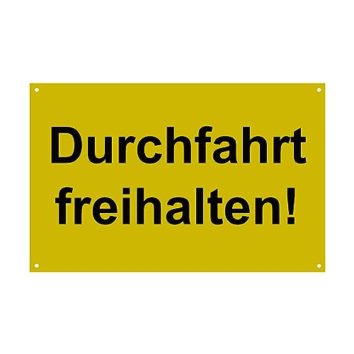 Hinweis Schild - Durchfahrt freihalten - Warnschild aus Kunststoff - Graviertes Schild in verschiedenen Größen