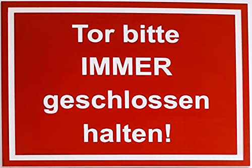 Warnschild Sicherheitsschild Tor Bitte Immer Geschlossen Halten Türschild Rahmen Rot