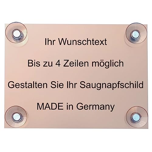 Hinweis Schild Saugnapfschild Wunschtext Gravur Kupfer Kunststoff 200x150mm (IHR WUNSCHTEXT)