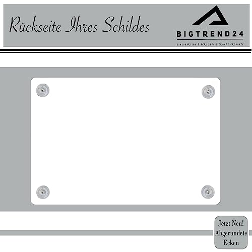 Hinweis Schild Saugnapfschild Wunschtext Gravur Schwarz Kunststoff 200x150mm (IHR WUNSCHTEXT)