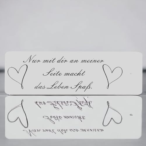 BigTrend24 Schlüsselanhänger mit Gravur - Nur mit dir an meiner Seite - Herz mit Spruch - Kunststoff in 10 verschiedenen Farben - 80x25mm