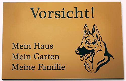 BigTrend24 Warnschild Vorsicht Sennenhund Schild Hundeschild Haus Garten Familie Rot