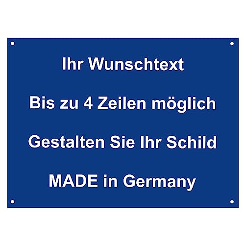 Hinweis Schild mit Wunschtext und Gravur aus Kunststoff - Personalisiertes Schild in verschiedenen Größen - 7 Farben zur Auswahl