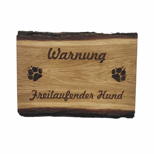 Warnschild Warnung Freilaufender Hund Hundeschild Holz 30x25cm