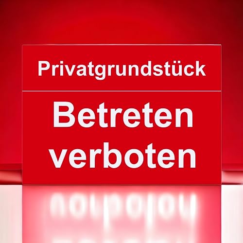 Hinweis Schild Privatgrundstück - Betreten Verboten - Warnschild aus Kunststoff - Graviertes Schild in verschiedenen Größen