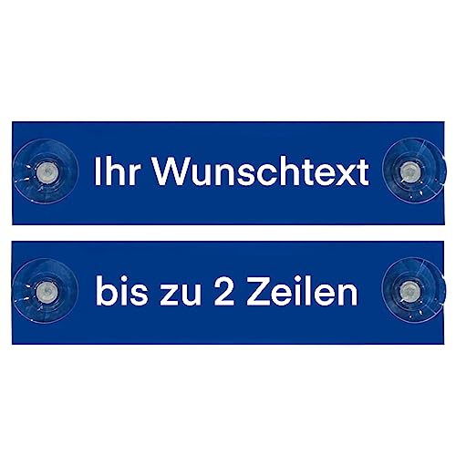 Hinweis Schild Saugnapfschild Wunschtext, THW, Wasserwacht Blau 200x50 mm…