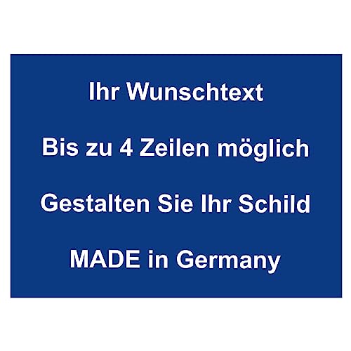 Hinweis Schild mit Wunschtext und Gravur aus Kunststoff - Personalisiertes Schild in verschiedenen Größen - 7 Farben zur Auswahl