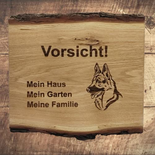 Warnschild Vorsicht Schãferhund Schild Hundeschild Haus Garten Familie Holz 40x33cm